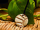 Hand Engraved Sun Quarter Pendant on Suede band with Custom Copper Clasp